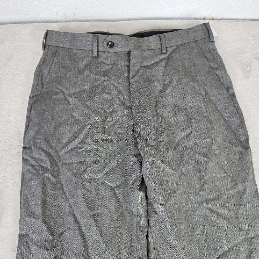 Jos A Bank Executive Collection Flat Front Pants Gray Sz 30 Unhemmed NWT